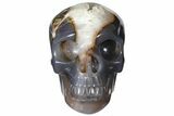 Polished Agate & Quartz Crystal Skull #127595-1